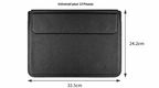 Housse Premium avec Support Intégré KAVRION pour ordinateur 13 pouces, dimensions 32.5cm x 24.2cm.